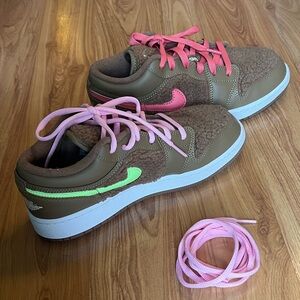 Nike Big Kids Shoes brown shearling fashion sneakers